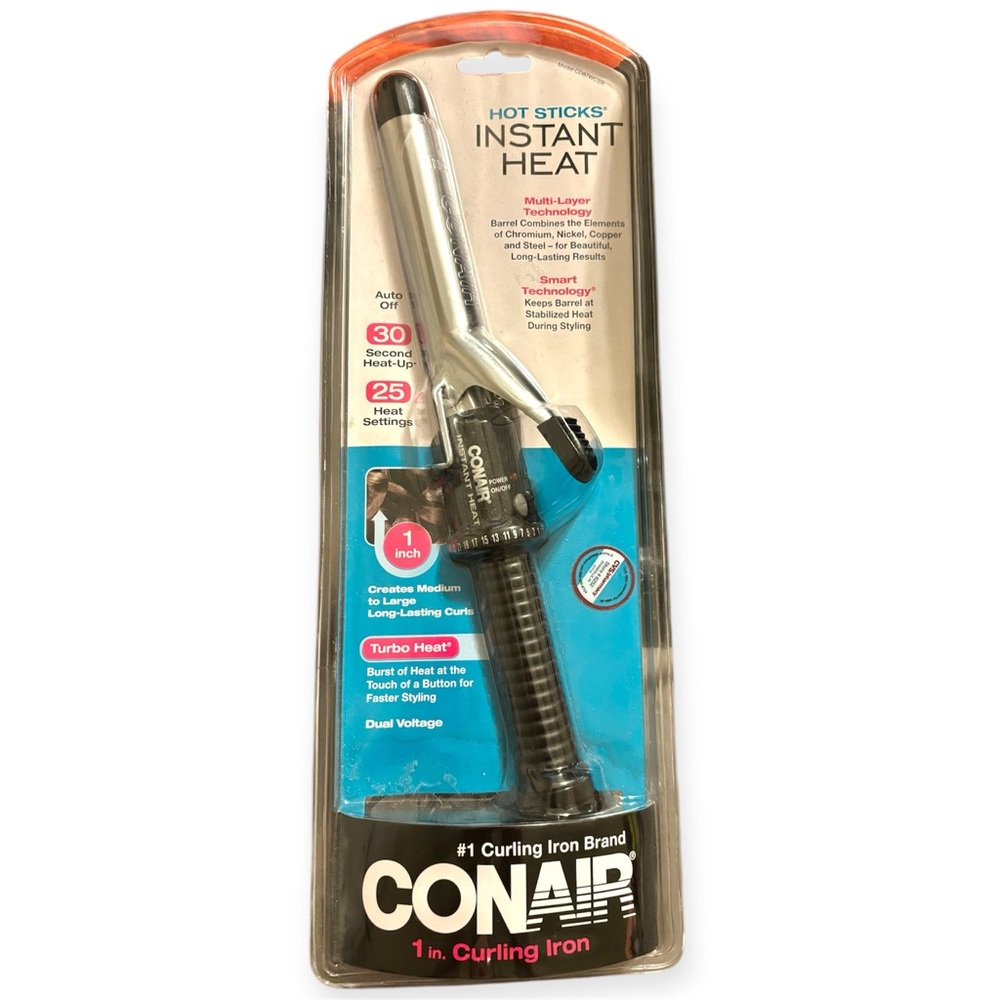 New Conair Hot Sticks Instant Heat 1 inch Curling Iron
